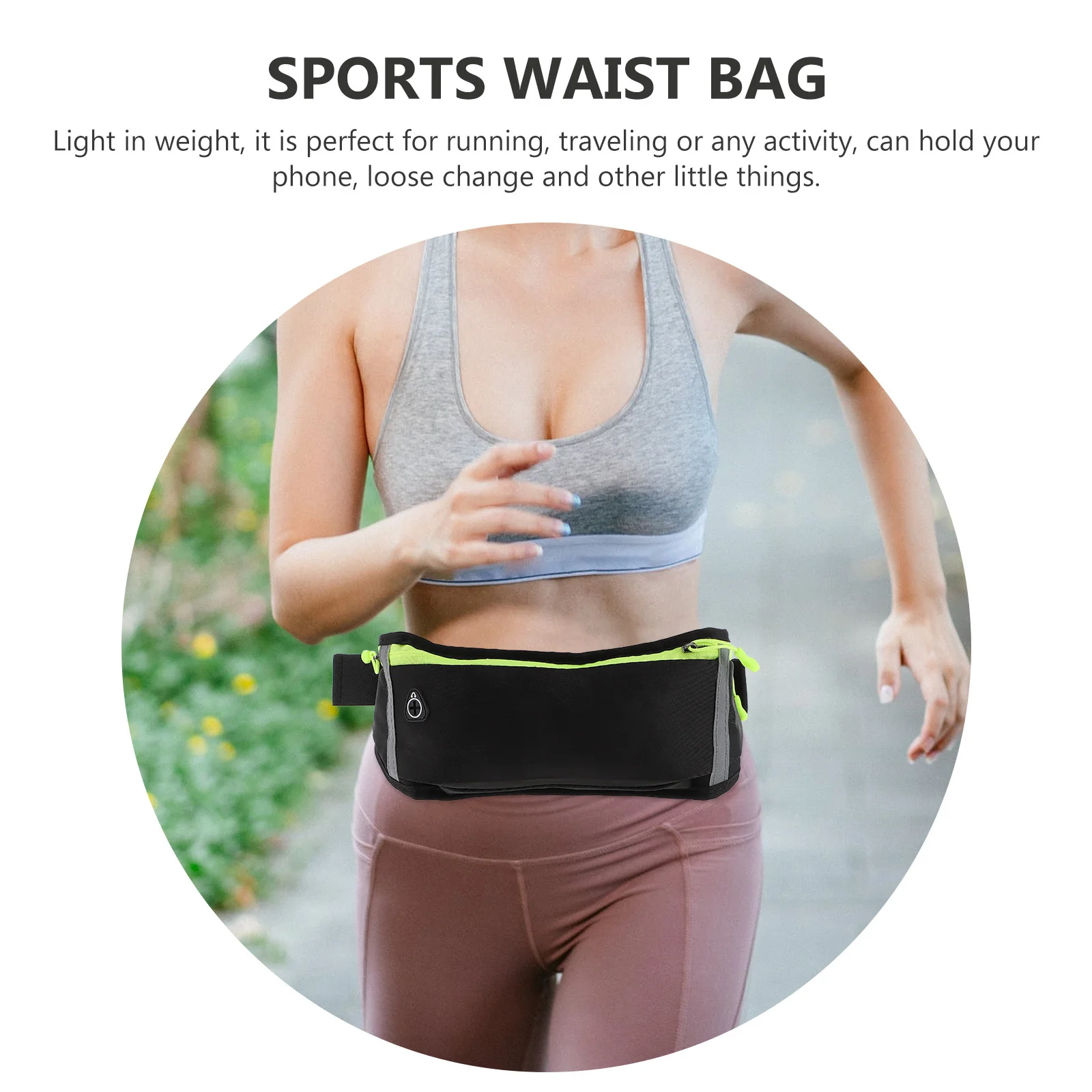 1Pcs Waterproof Sports Waist Bag Outdoor Running Adjustable Belt Reflective Strip Music Waist Pack Comfortable Ergonomic Design
