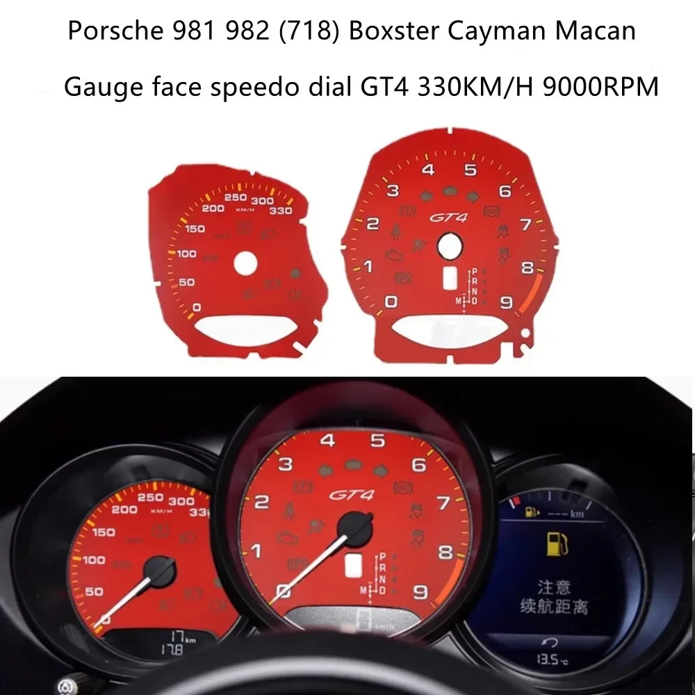 

Циферблаты приборов для Porsche 981 982 (718) Boxster Cayman Macan GT4, измерители скорости 330 км/ч, 9000 об/мин