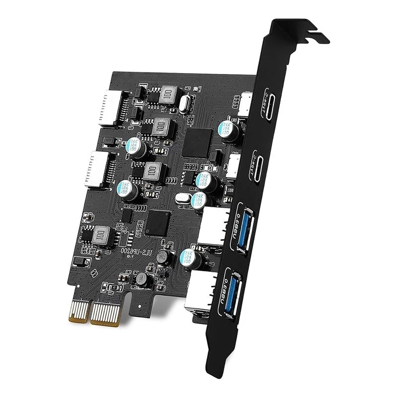 Reliable-USB For Desktop PC 10Gbps PCIE Expansion Card 4-Ports 2X Type-C, With Internal Type E And 19 Pin USB Header, USB PCIE