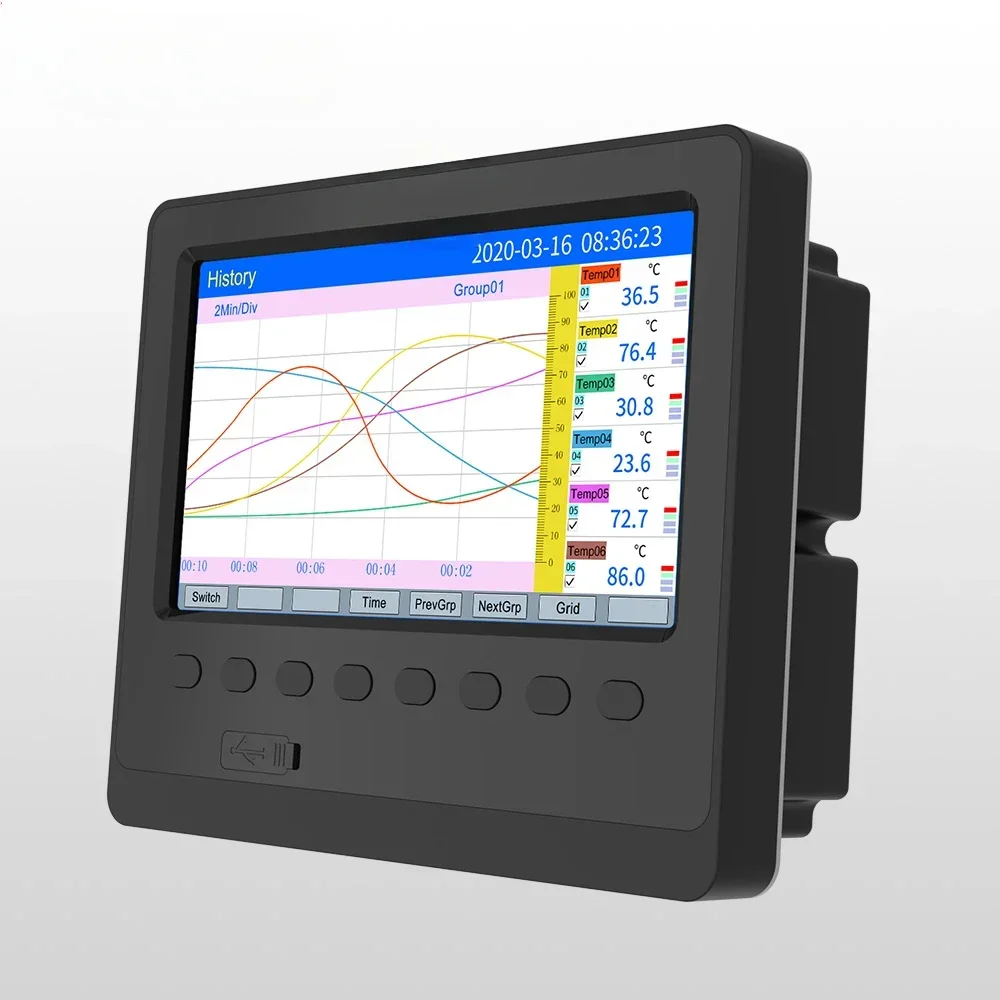 

Multi-channel Paperless Chart Recorder Pressure Flowmeter Data Logger