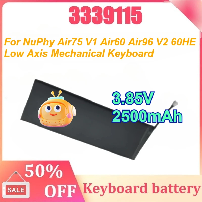

3.85V 2500mAh For NuPhy Air75 V1 Air60 Air96 V2 60HE Low Axis Mechanical Keyboard Lithium Battery 3339115