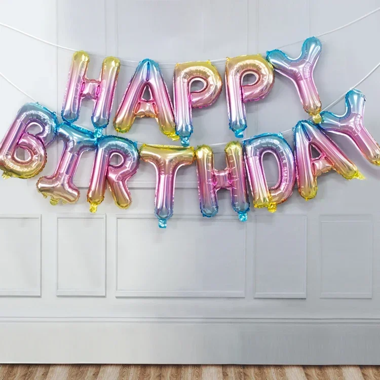 Geburtstagsballon Roségold Farbe Folie Buchstabenballons Set Alles Gute zum Geburtstag Dekoration Globos Kinder Partyzubehör – Detail 4