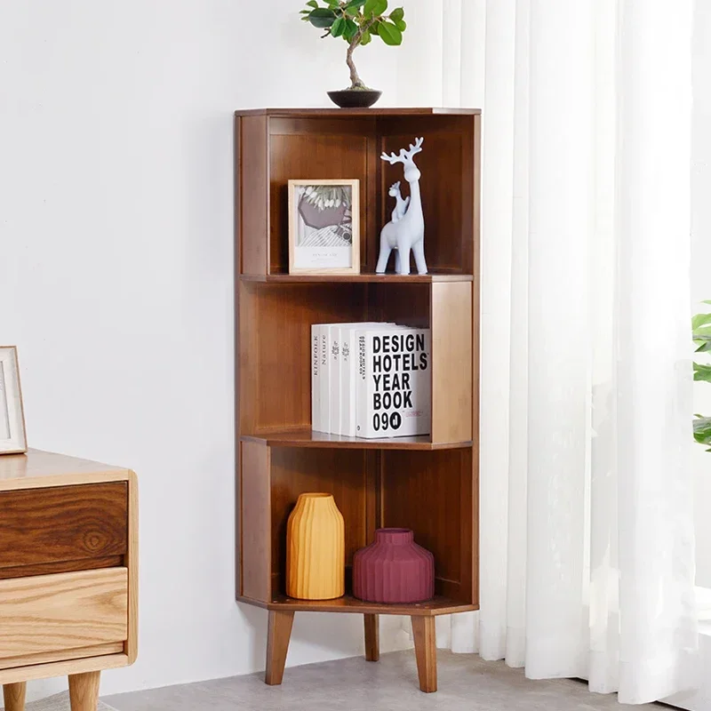 

Corner Cabinets Triangular Shelf Against The Wall Bamboom Storage Cabinets Living Room Corners Bookshelf Storage Stand