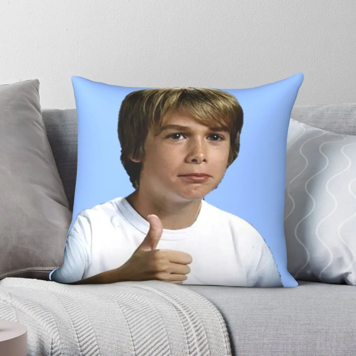 Kid Giving Thumbs Up Brent Rambo Pillowcase Polyester Linen Velvet Creative Zip Decor Throw Pillow Case Room Cushion Cover 45x45
