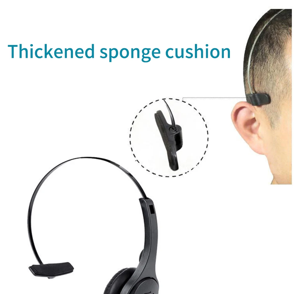 Single-Sided USB Corded Headset Call Center Monaural Headphone with Adjustable Microphone Volume Control Button for Office Comp