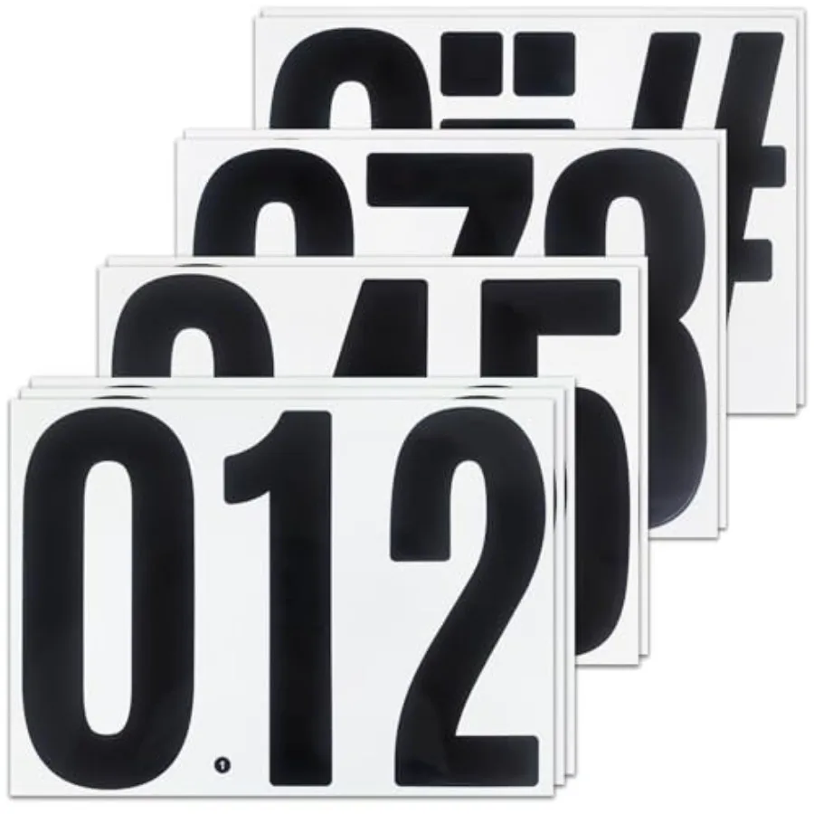 

12 Sheets 7 Inch 0-9 Number Sticker Decals Set, Large and Self Adhesive for Display, Home Address Numbers, Trucks, Shops