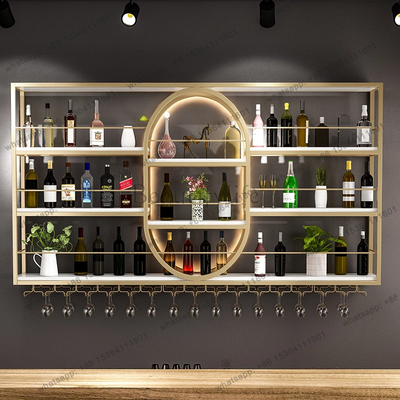 Nordic Showcase Alcohol Cabinet Tall Liquor Shelf Restaurant Display Cabinet Cocktail Storage Arredamento Bar Bar Furniture