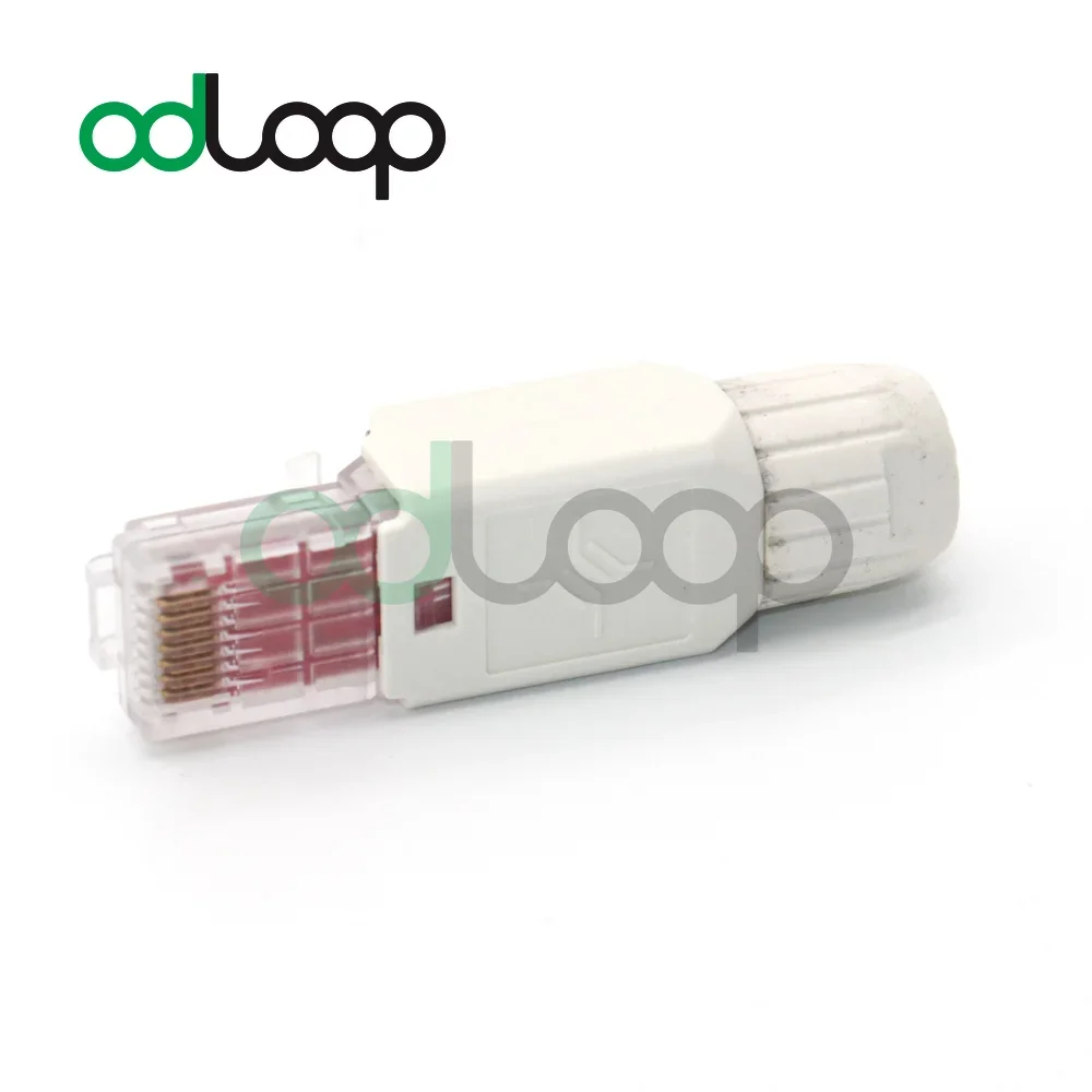 Odحلقة RJ45 8P8C Unshield المجال Cat6/6A أداة أقل تجعيد موصل إنهاء التوصيل ل 23AWG الصلبة تركيب كابل