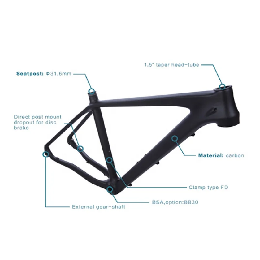 Hot Selling 27.5" / 29" Moutain Bike Frame Cycle Parts 29er MTB Bicycle Carbon Frame Bicycle