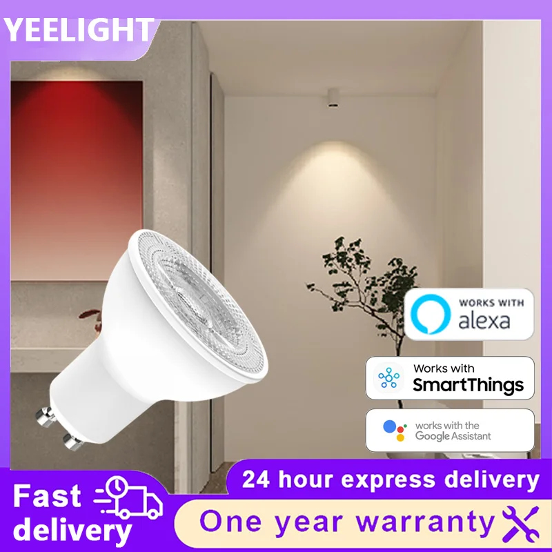 Yeelight GU10 W1 WiFi Smart LED Bulb 2700K Warm Light Dimmable 4 8W 350lm Voice App Control Alexa Google Assistant SmartThings
