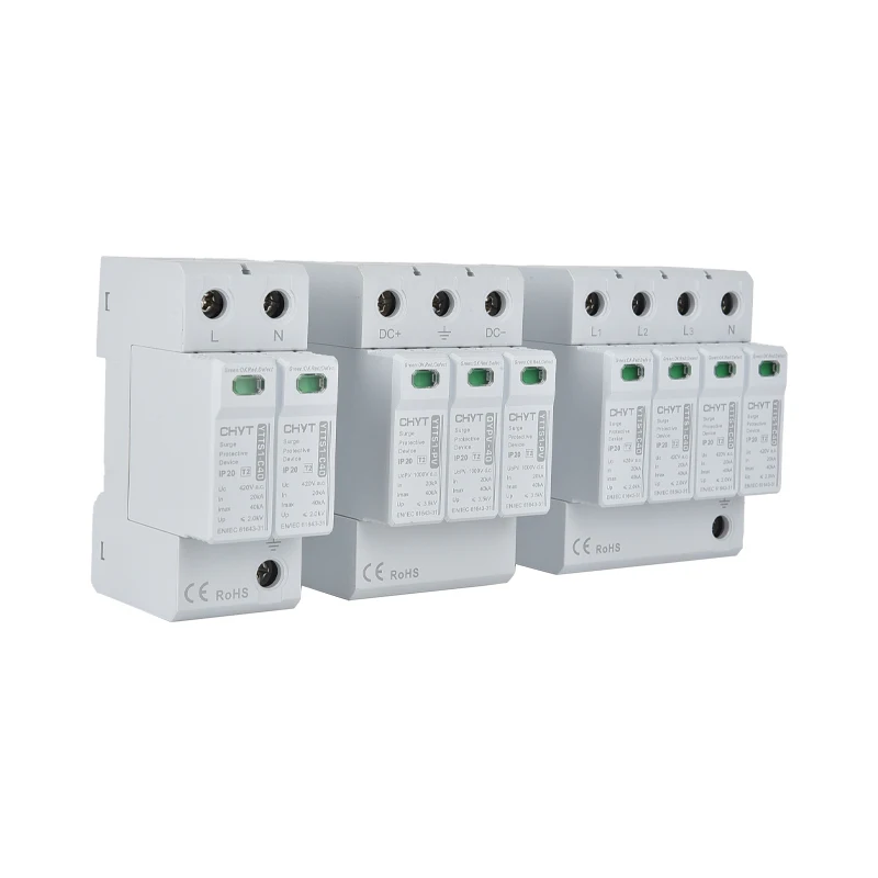 

10PCS CHYT New Product AC SPD Lightning Arrester 40KA 2P 4P 420V Power Supply Surge Protective Device