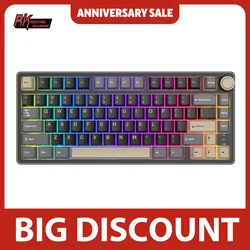 Royal Kludge RK R75 Wired Gaming Keyboard 80 Keys 80% Gasket RGB Backlit Hot-swappable Mechanical Keyboard with MDA PBT Keycaps
