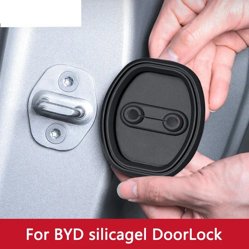 

Car Door Lock Buckle Anti-collision Protective Cover For BYD Atto 3 Dolphin Seal Seagull Destroyer 05 Frigate 05 S 4pcs Silicone