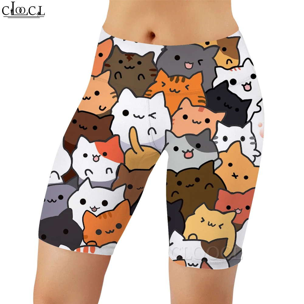 Cloocl mulheres legging engraçado dos desenhos animados filhote de cachorro padrão 3d impresso leggings casuais para feminino ginásio treino esportes push-up shorts femininos