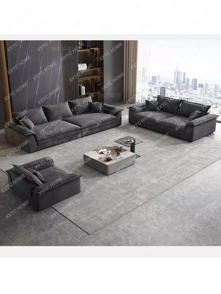 Technology Fabric Sofa Living Room Small Apartment Home Straight Row Modern Simple and Light Luxury