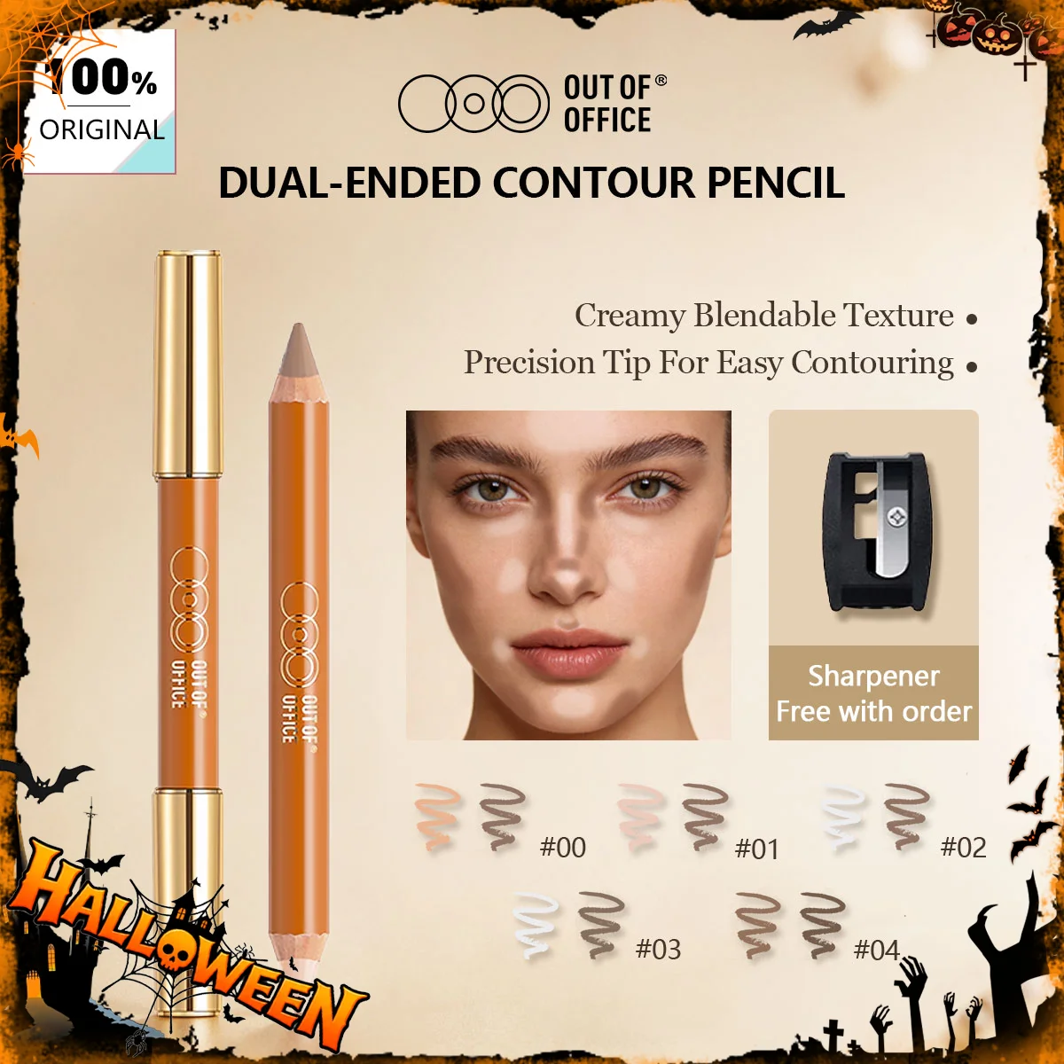 OUT OF OFFICE CONTOUR HIGHLIGHT DUO PENCIL,Long-Lasting,Twist-Up Design,Natural Definition,Luxury Makeup,Easy Application