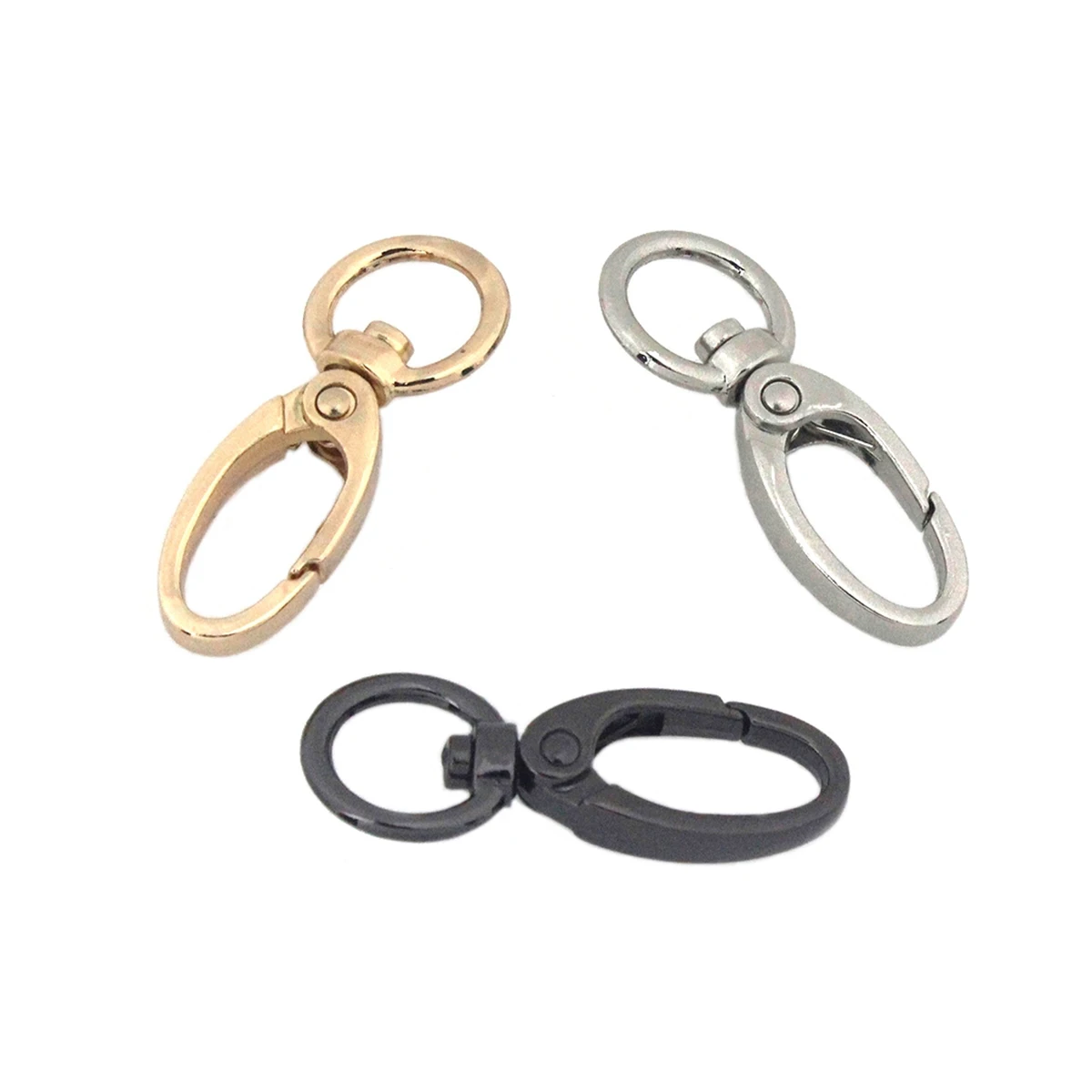 1pcs 13mm Metal Swivel O-ring Eye Snap Hook Push Clasps Clips for Leather Craft Bag Strap Belt Webbing Keychain Small Size