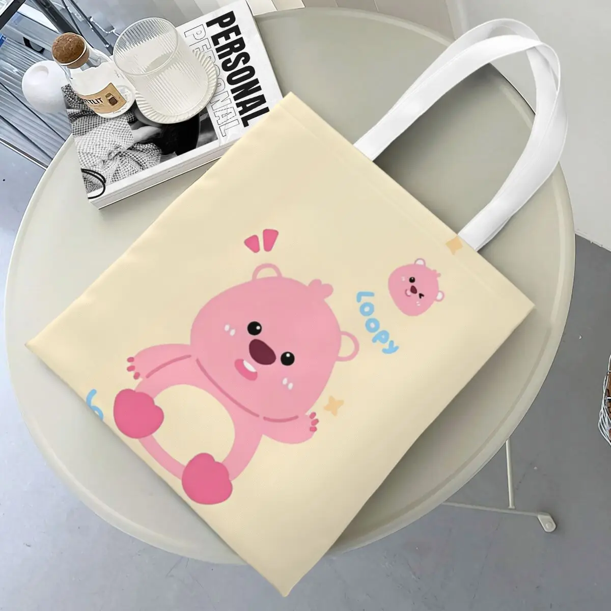 

Unisex Kawaii Loopy Cartoon Tote Bags Canvas Cute Shopping Bag for Lady Handbags