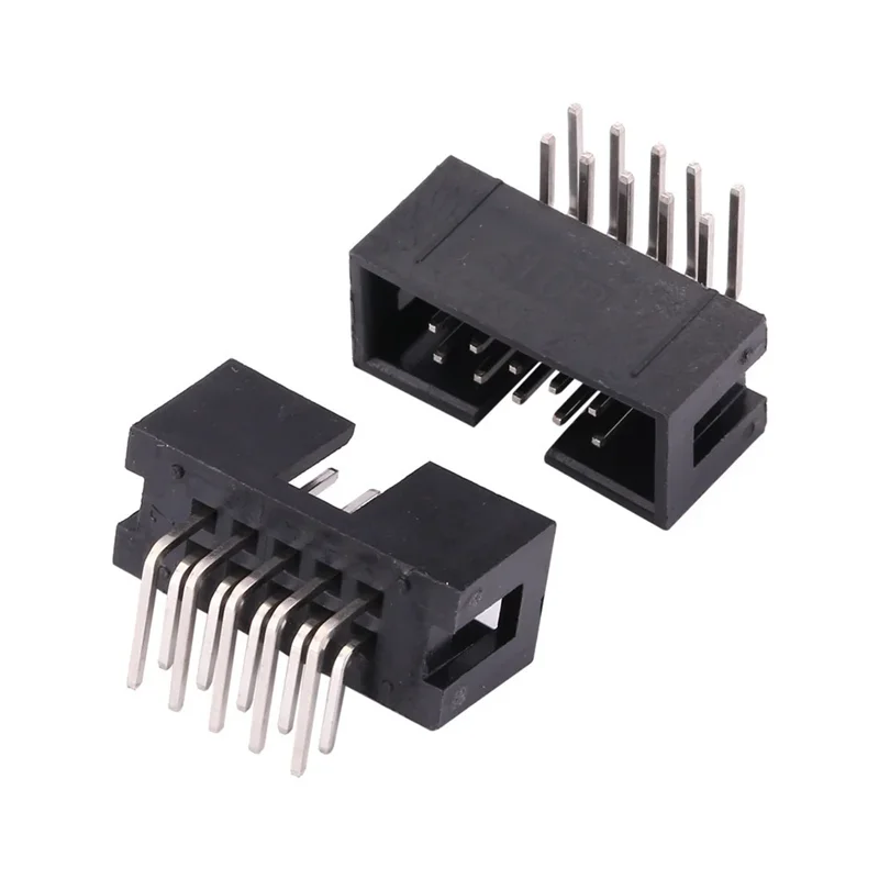 10PCS DC3 JTAG ISP Socket 2.54mm IDC Box Header Connector 6P/8P/10P/14P/16P/20P/30P/34P/40P Double Row Straight / Curved Needle