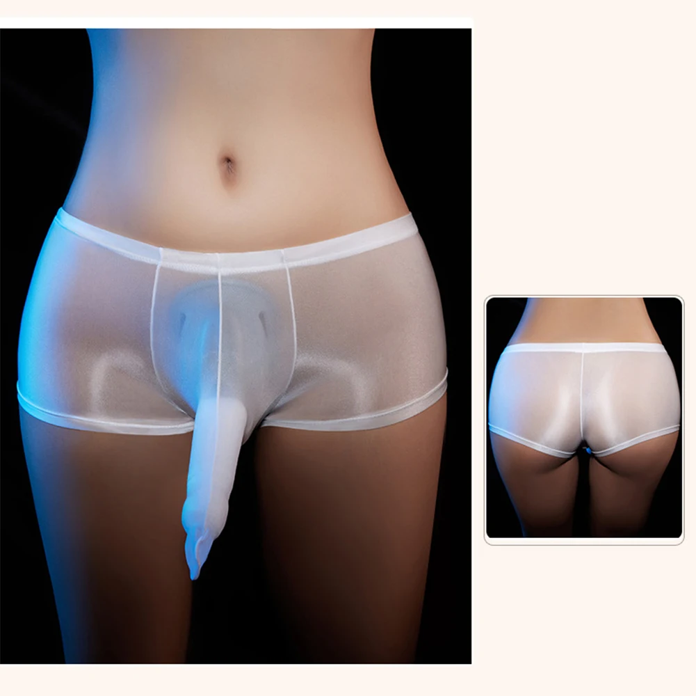 Sous-vêtements sexy pour hommes, culotte transparente, brillante, moulante, gaine, éléphant, antarctique