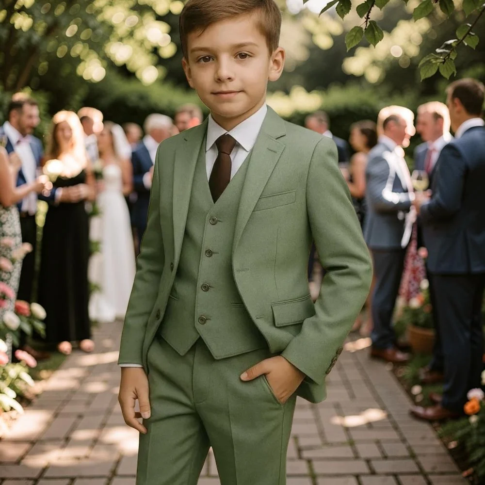 

Комплект из 3 предметов: детский свадебный костюм для мальчика, нарядный смокинг для дня рождения, удобный детский костюмный комплект на заказ 2026