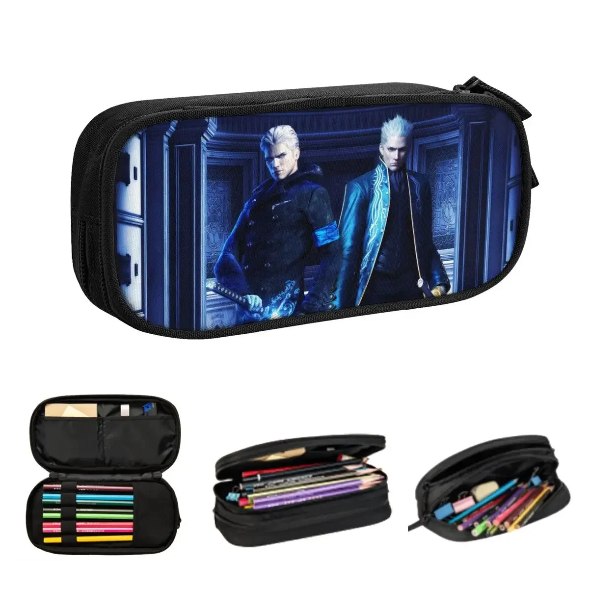 Vergil From The Devil May Cry Series Pencil Cases Large Capacity Pen Bags Pen Box Pencil Pouch For Boy Girls Students Stationery