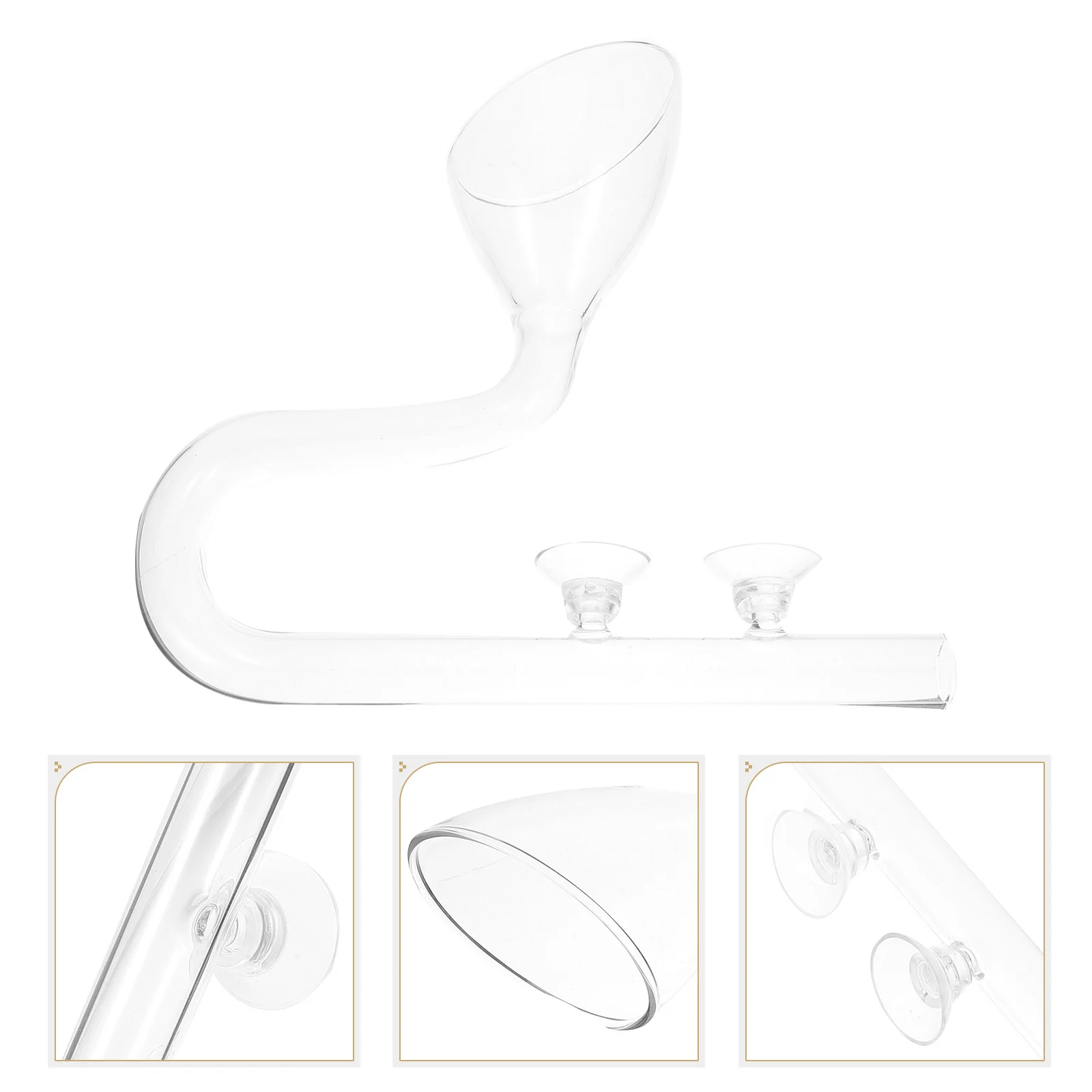 

Fish Tank Glass Outflow Replacement Tube Bend Design Smooth Flow Aquarium Water Outlet Practical Glass Tube Durable Aquarium