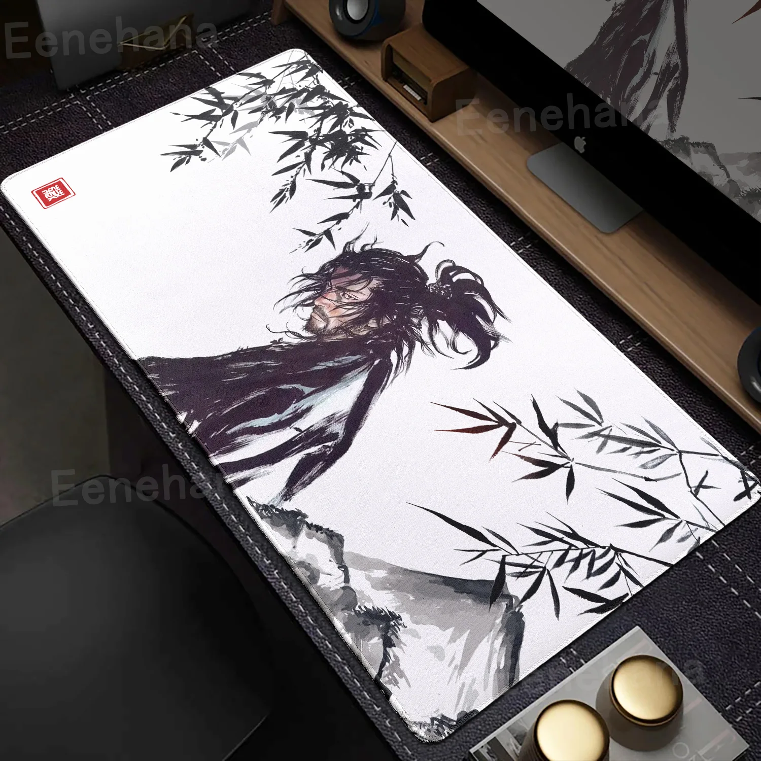 Samurai MousePad Computer Laptop Wanderer Miyamoto Musashi Desk Pad Xxl Comic Mouse Pad PC Gamer Pad Computer Game Accessories