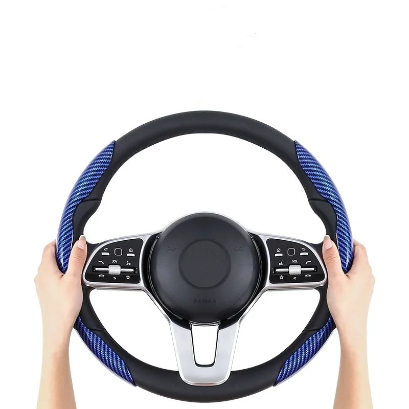 Automotive universal card style carbon fiber steering wheel cover, dynamic and fashionable, suitable For Hyundai car