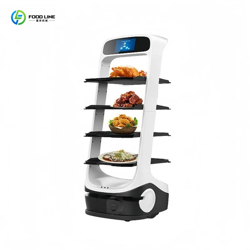 Customized Autonomous Food Delivery Robot Multifunctional Intelligent Waiter Machine For Restaurant Use