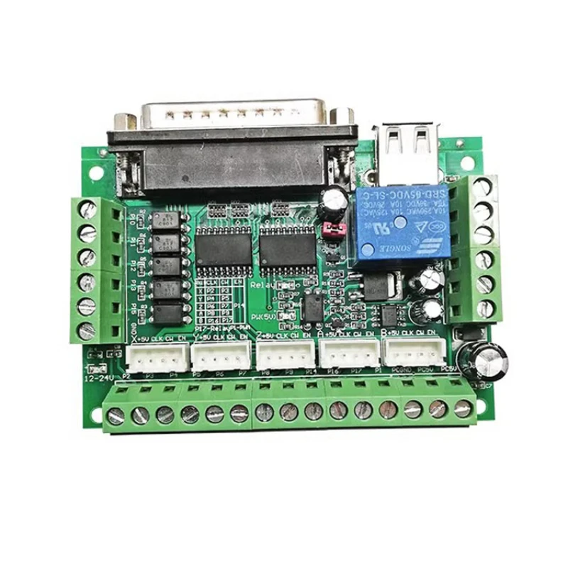 MACH3 ENGRAVING MACHINE 5-AXIS STEPPER MOTOR DRIVER INTERFACE BOARD WITH OPTOCOUPLER ISOLATION DC12-24V WITH USB CABLE