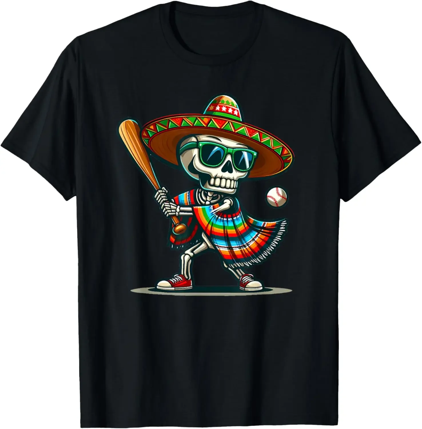 

Mariachi Skeleton Baseball Mexican Sombrero Cinco De Mayo T-Shirt