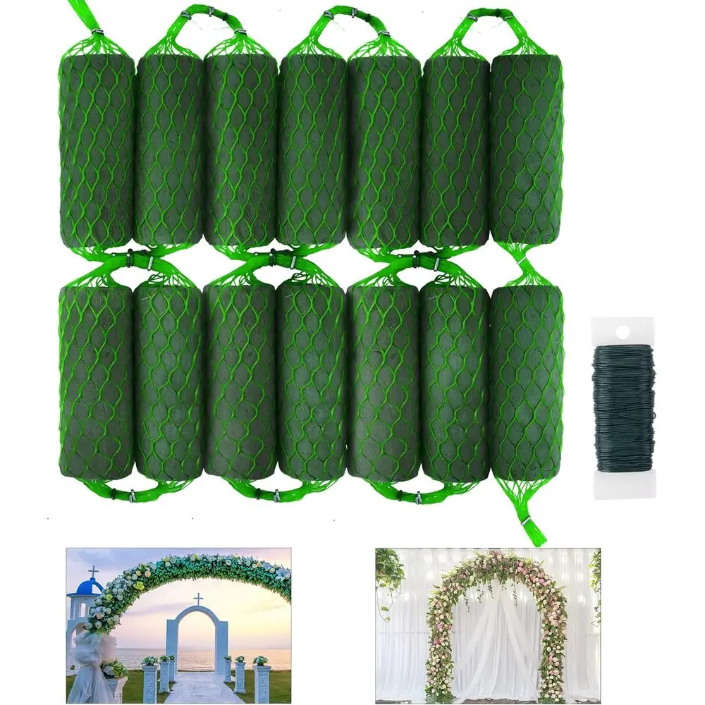 

14-Piece Floral Garland and Lower Sponge Blocks Kit for Doorway Arch and Home Wedding Garden Decor