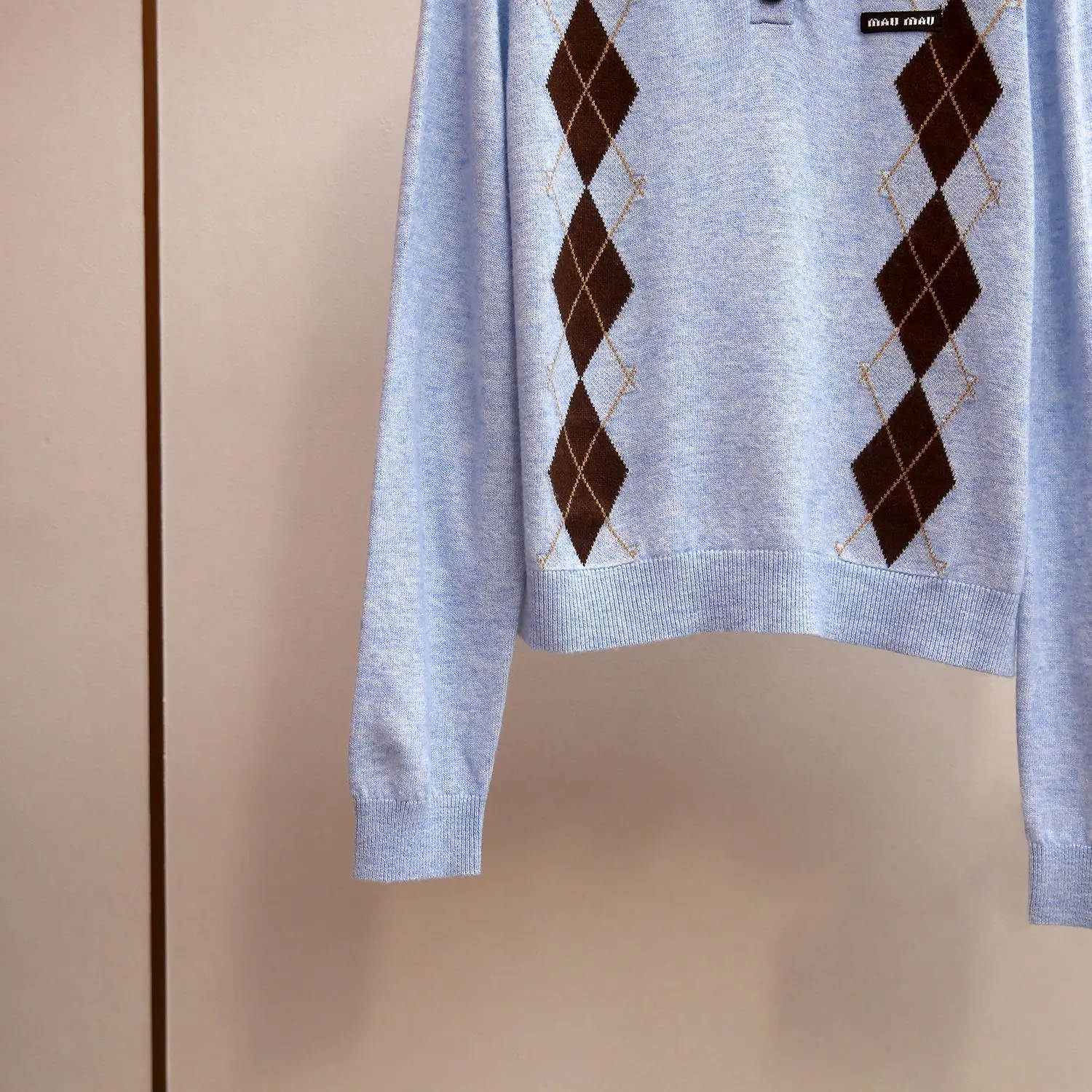 MaSande High-End Women's Spring Faion Korean College Sle Loose Coat with Fur Collar Color Blo Diamond Design Sensation