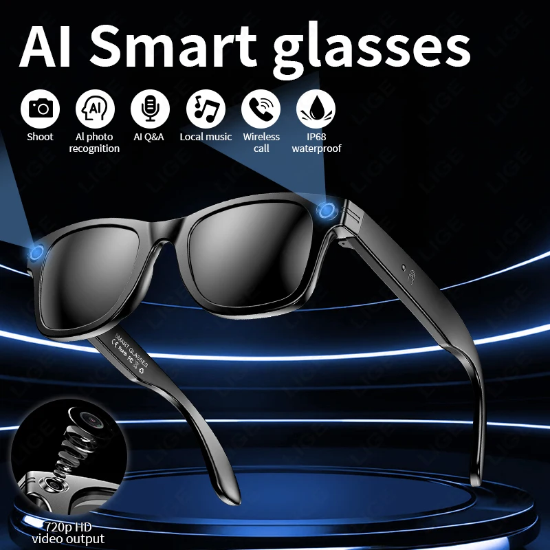 2025 New AI Intelligent Interactive Smart Sunglasses Photography Video Translation Smart Glasses For Google Glasses IOS Andirod