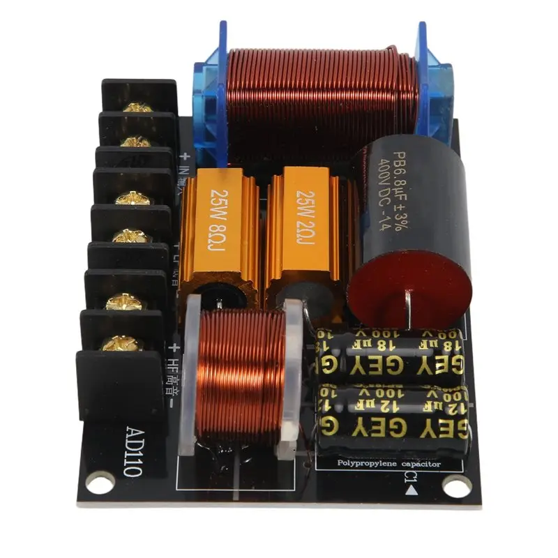 DT1308~250W Audio Frequency Divider Two Way Hifi Speaker Crossover Stage Performance High Power Frequency Divider