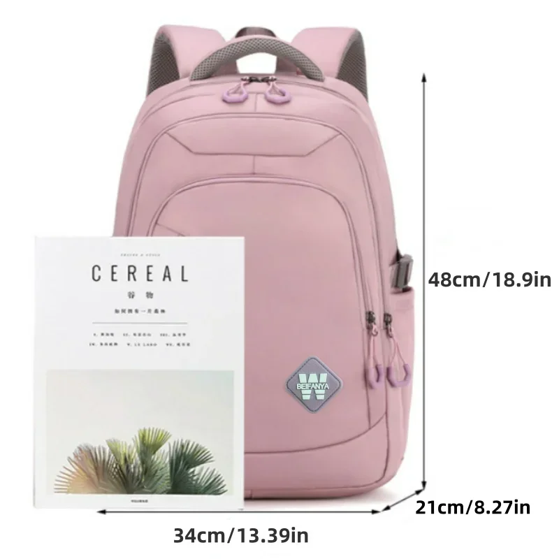 2024 Large Capacity Students Backpack Casual Nylon Double Shoulder Bag  Travel Bag Junior High School Student Schoolbag mochilas