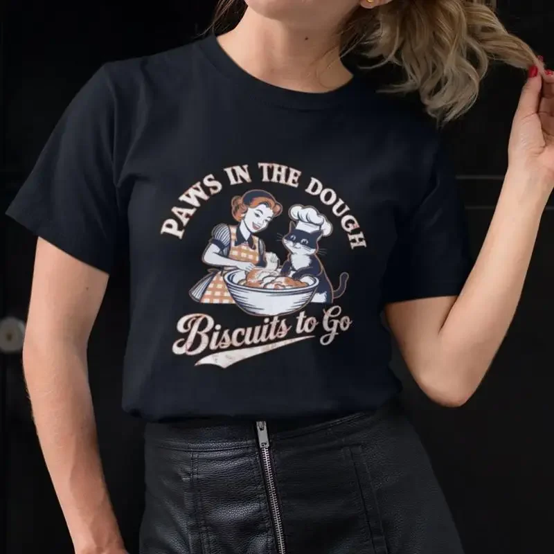 Retro Cat Biscuit Bread Making ShirT T Funny Cute For Lover Baker