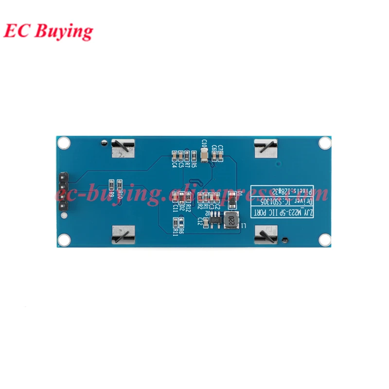 Módulo de Display OLED LCD de 2.23 Polegadas SSD1309 Drive 12832 Placa de Tela 4 Pinos 7 Pinos 24 Pinos 128x32 SPI I2C Branco Azul Amarelo Verde