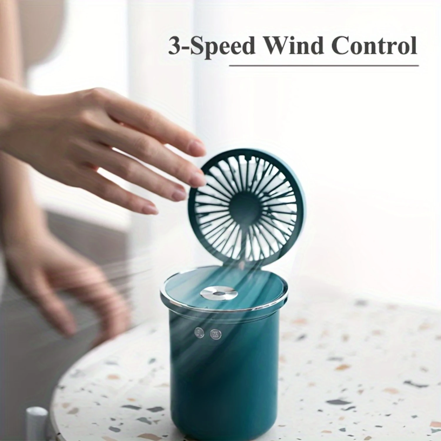 

Small Water Spray Mist Cooler Stand Fan Portable Rechargeable Mini Humidifier Fan 3 Speed Air Cooling Fan, 9.47oz Small Cool Mis