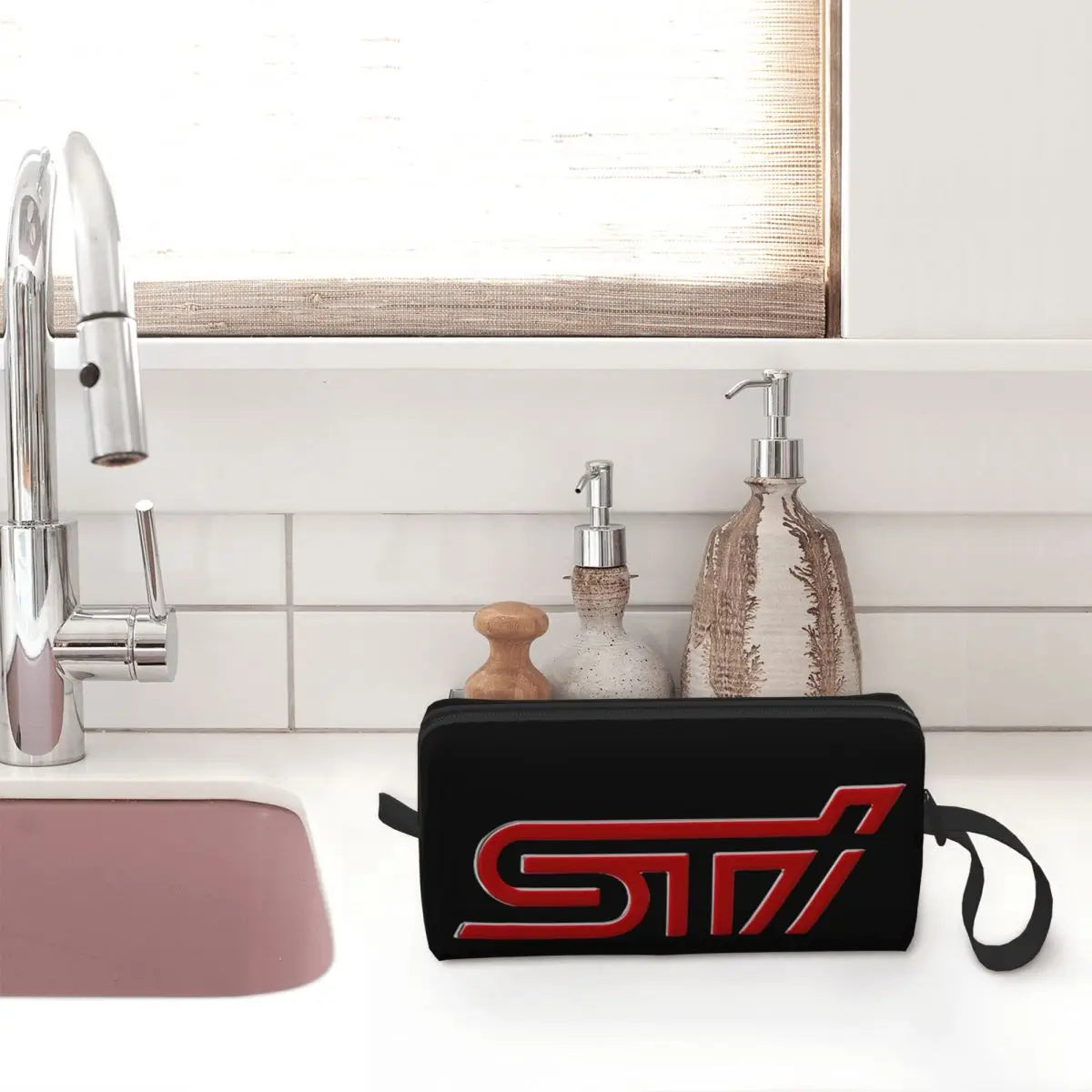 Subaru STI-Car Makeup Bag para Mulheres, Organizador Cosmético, Armazenamento, Kit Dopp, Higiene Pessoal Portátil, Beleza, Lápis Case, Viagem