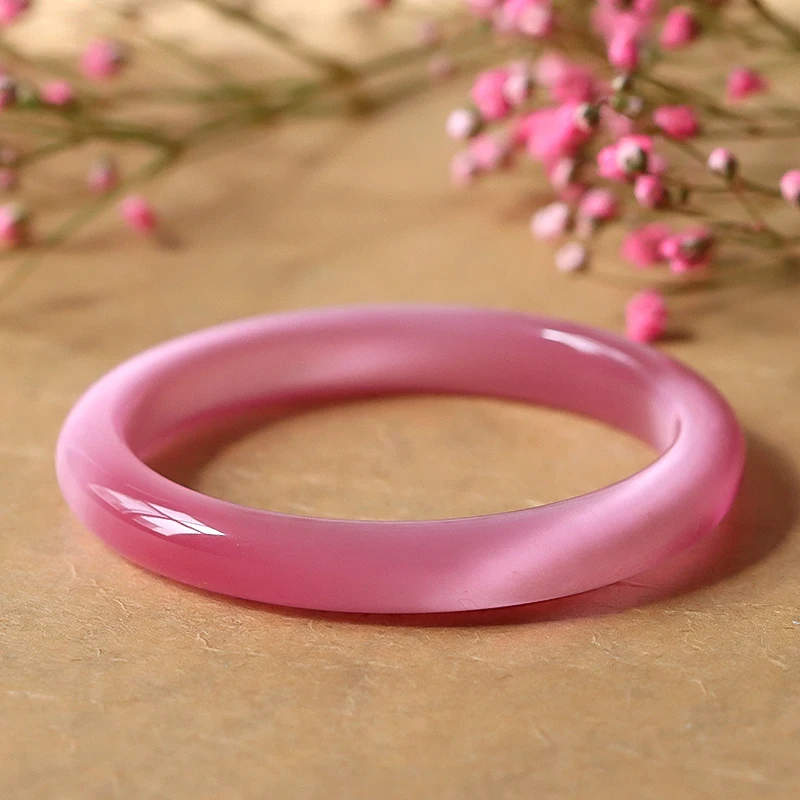 Korean Style Pink Opal Bracelet Fashion Ornament Female Crystal Cat Eye Effect