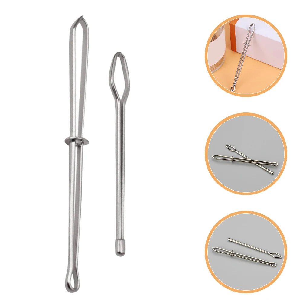 

2pcs Metal Drawstring Elastic Diy Rope Accessories Needle Sturdy Iron Material Quick Threading Tool Durable
