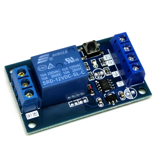Imagen 2 del producto Módulo de relé biestable, módulo de relé de un solo botón de 5V/12V, modificación de coche con una tecla, interruptor de modificación de coche autoblocante