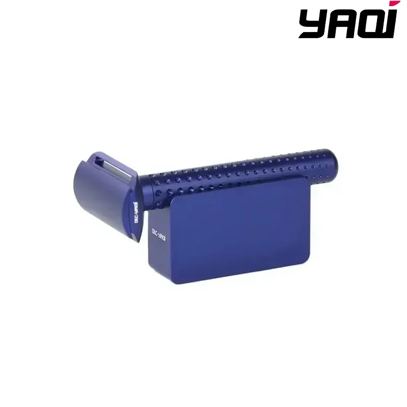 

2026 Beard Shaver Yaqi Sputnik Dark Blue Color Aluminum Men Safety Razor And Holder Collectibles Gift Boyfriend