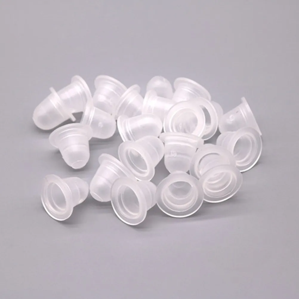 100Pcs Clear Silicone Ink Cups Disposable for Eyelash Extension Eyebrow Tattoo Lash Pigment Container Kit Makeup Supplies Size S