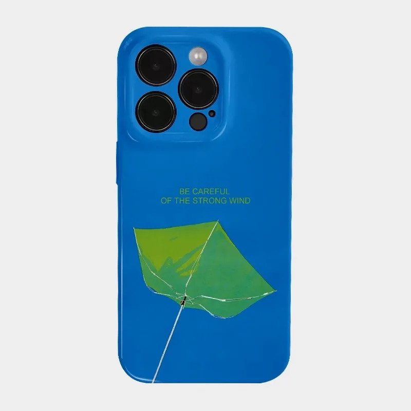 

The Umbrella Blown Away in Blue Case for IPHONE 17 16ProMax 15 14 13 12 11 PRO Plus Acrylic TPU Two in One Magnetic Phone Cases