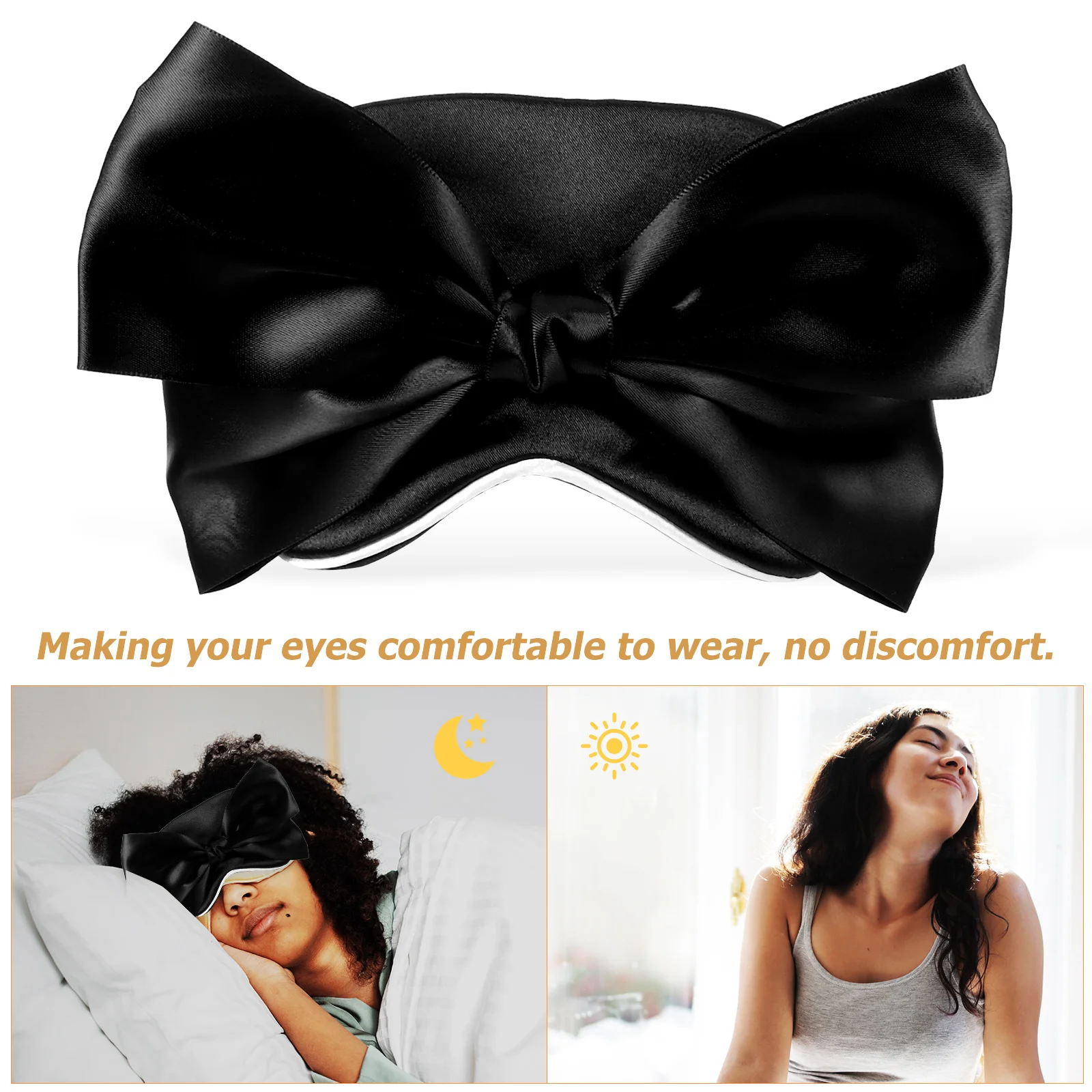 

Silk Eye Mask Travel Convenient Cover for Sleep Comfortable Sleeping Women Delicate Big Bow