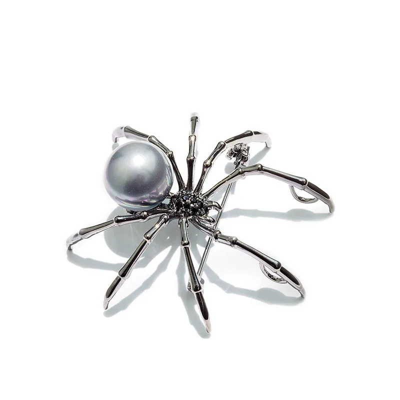

Черная жемчужина, пчела, паук, насекомое, хрустальная брошь, женская брошь, подарок, мужские украшения, персонализированные модные вечерние аксессуары для косплея