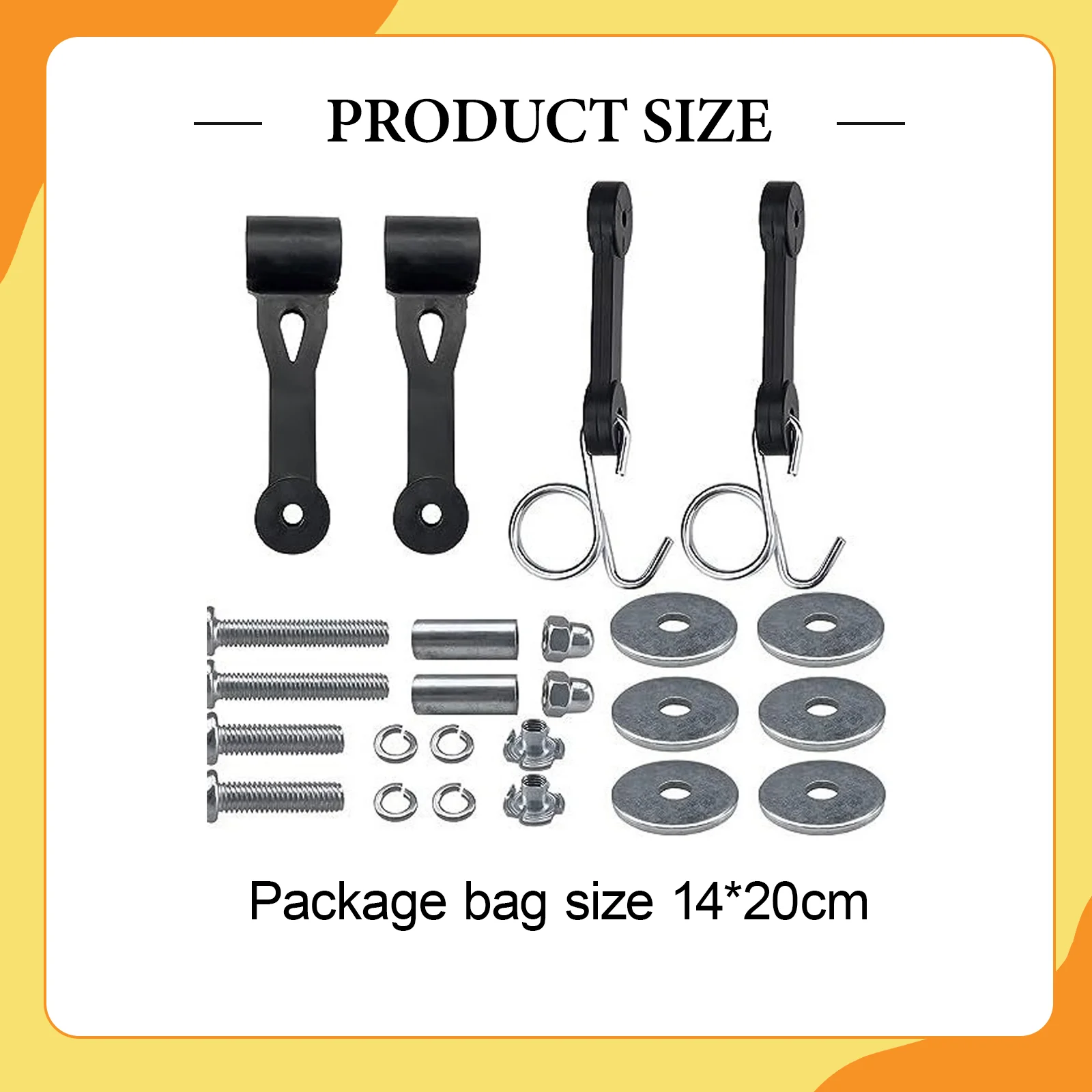 Mechanical Latch Assemblies with Hook Straps Replacement Set for Yard Lawn Tractor Bagger Hood Mower Kit